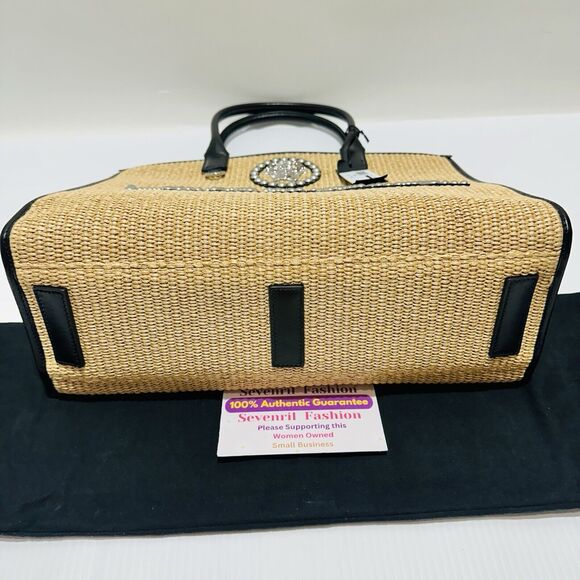 Versace Medusa La Vacanza Studded Raffia Leather Trim Large Tote Bag NWT $2,075 - Picture 10 of 16